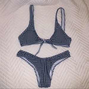 Gingham tie front bikini!